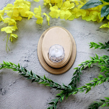 Hand Carved T Light Candle Holder Oval